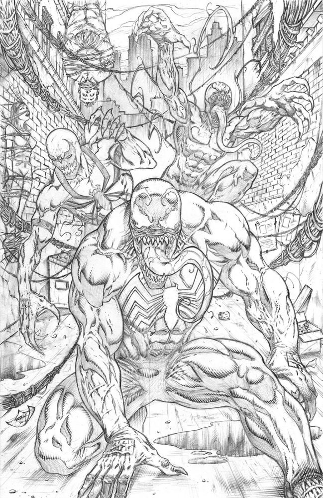 Venom Carnage Antivenom Drawing by Robert A. Marzullo
