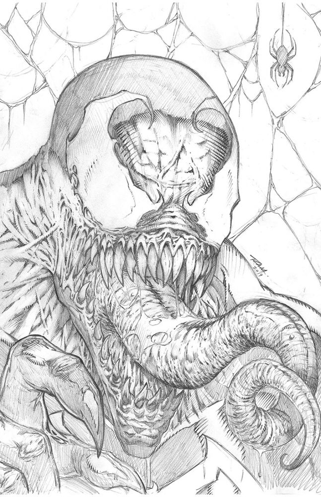 Venom Pencil Drawing by Robert A. Marzullo