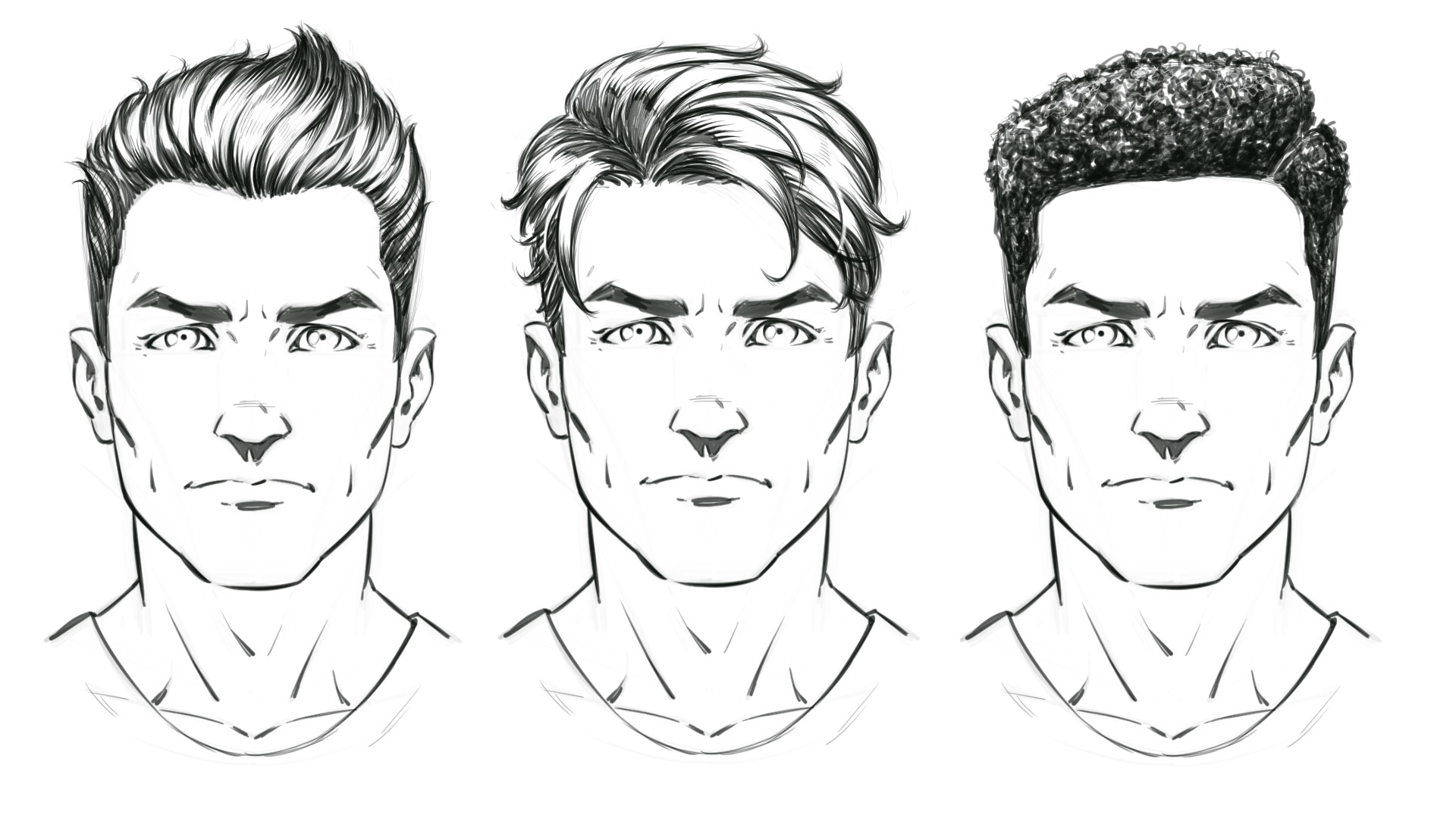 New Lessons on How to Draw Comic Style Hair - Male Characters - Ram Studios  Comics