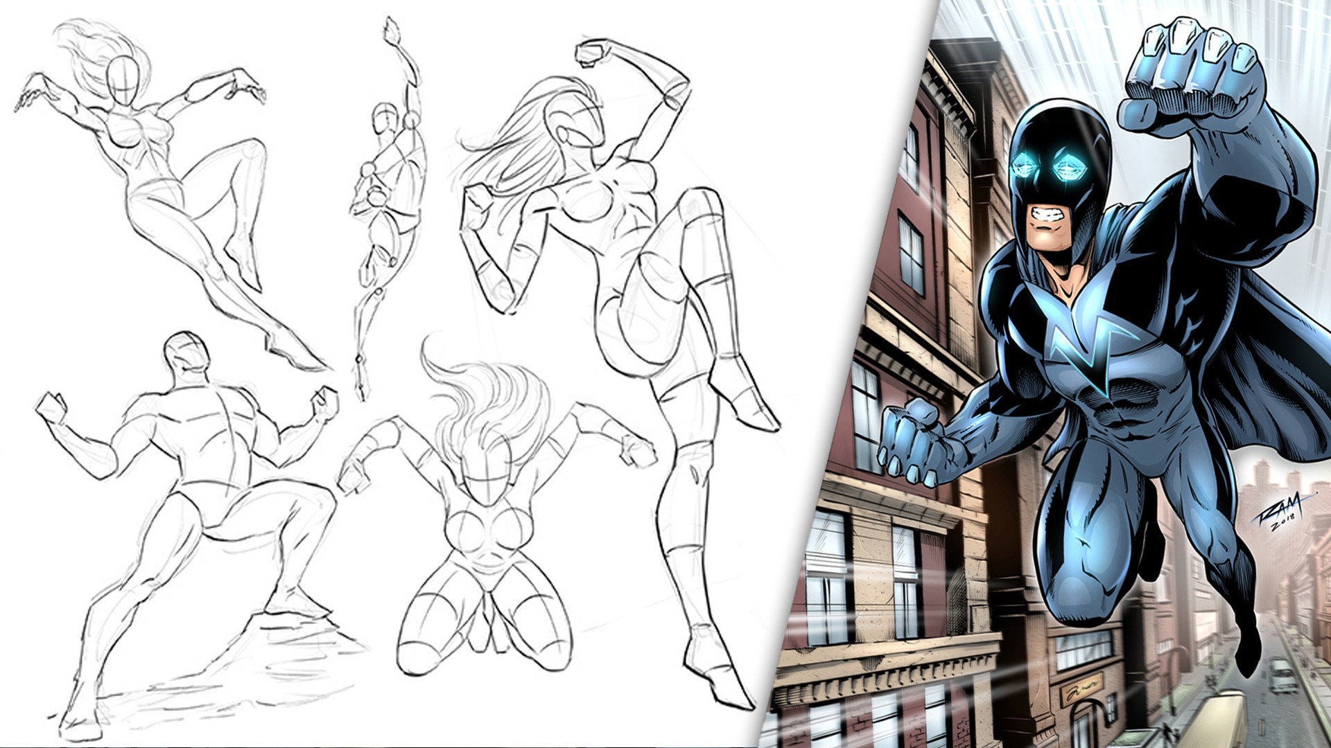 Update on How to Draw Dynamic Superheroes Start to Finish! Ram