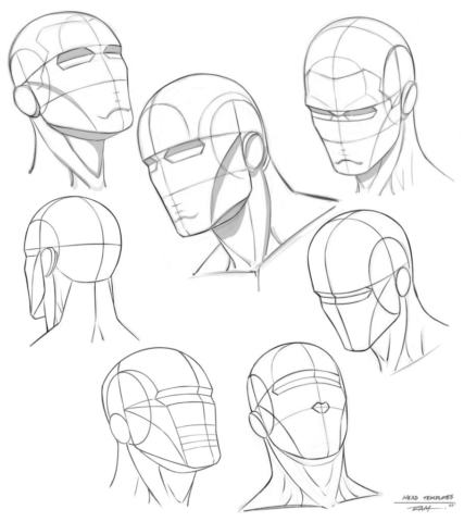 Drawing Heads at Different Angles - Templates by RAM