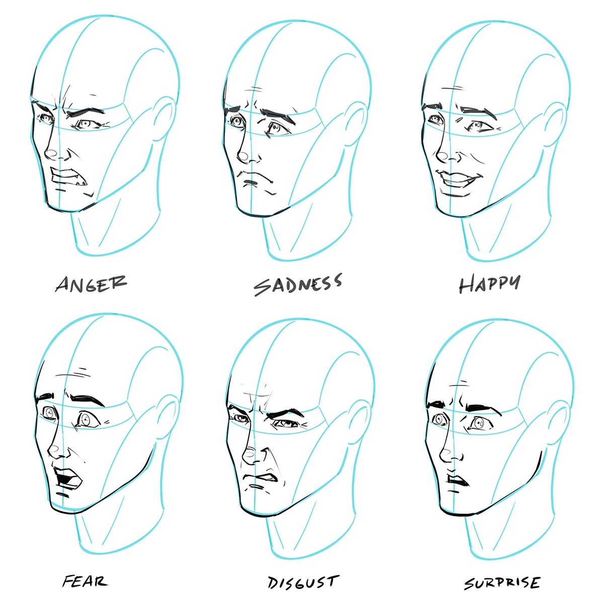 Facial Expressions Drawing In Easy Steps