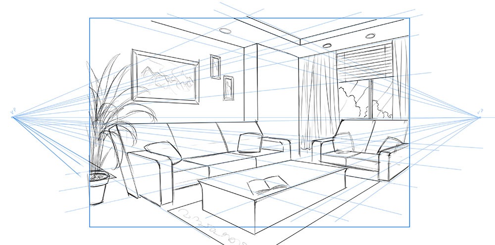 Draw - 2-point perspective drawing: a tutorial