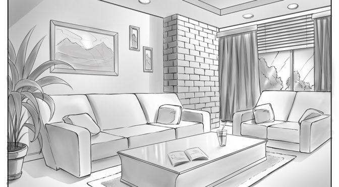 Drawing a 2 Point Perspective Background Step 8