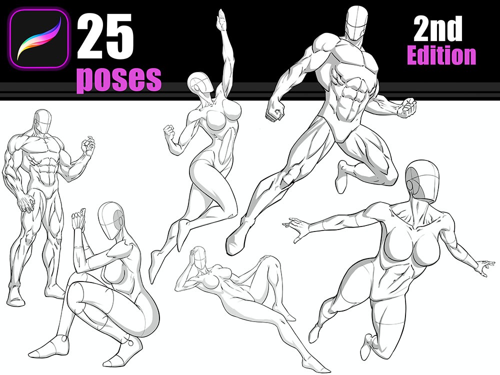 Superhero Pose Reference Drawings | スケッチ, 描画ベース, 人物クロッキー