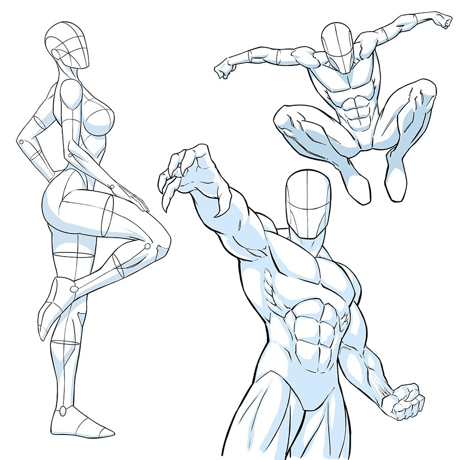 superhero pose sketch