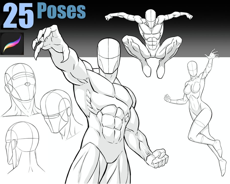 Comic Book Hero Pose In Sketch Ink Illustration Photo Background And  Picture For Free Download - Pngtree
