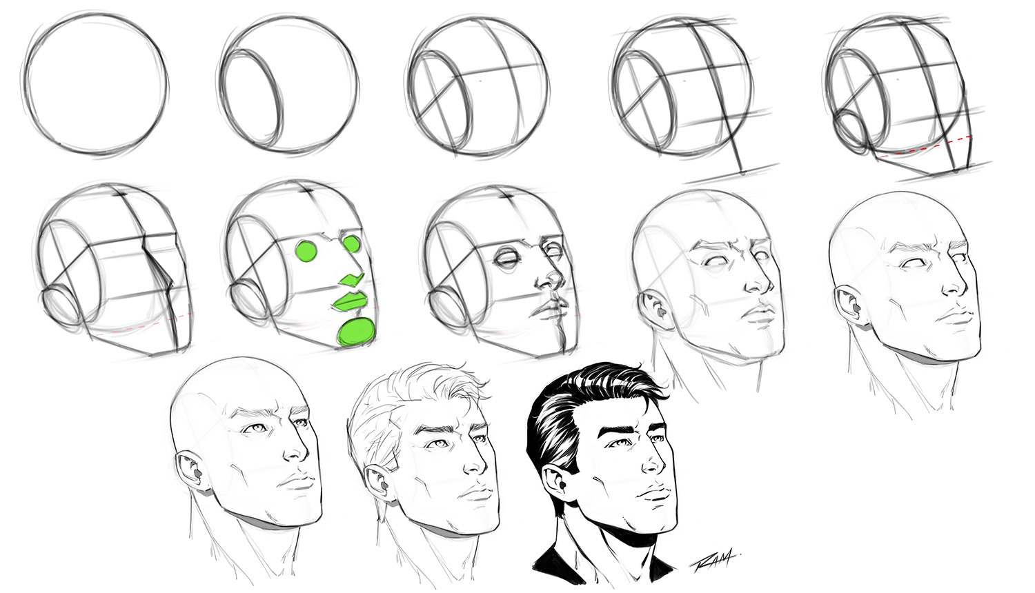 How to Draw Heads from Any Angle Step by Step Tutorial Ram