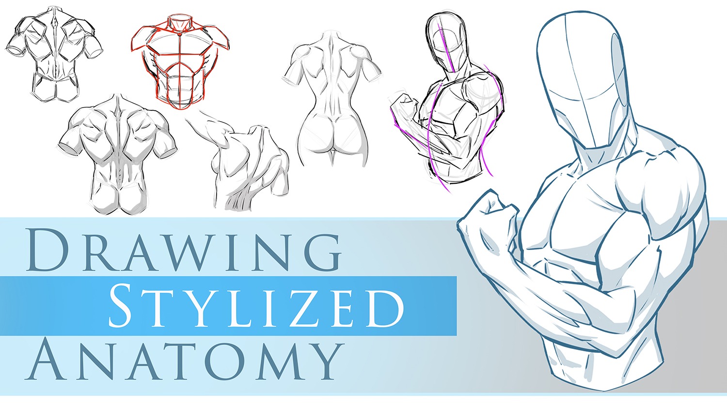 Drawing drill #46: Character poses, torso anatomy, faces - Smirking Raven