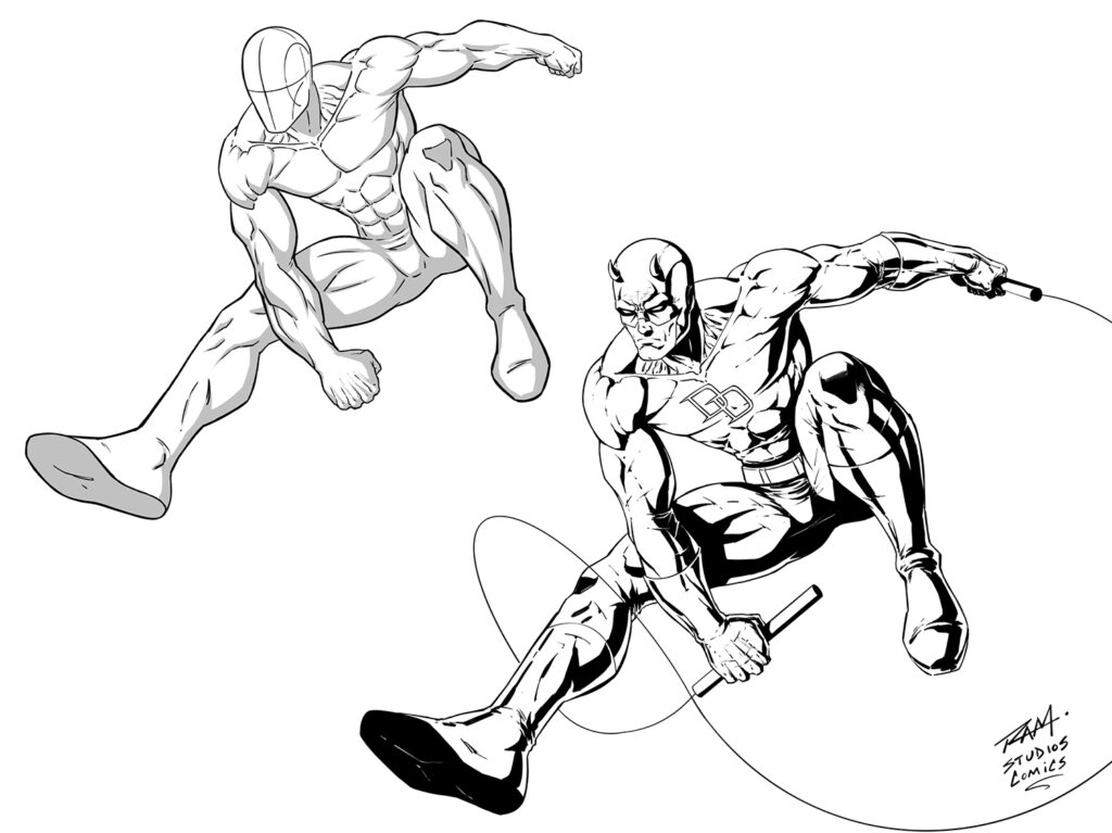 Pose Reference - Daredevil Fan Art by RAM