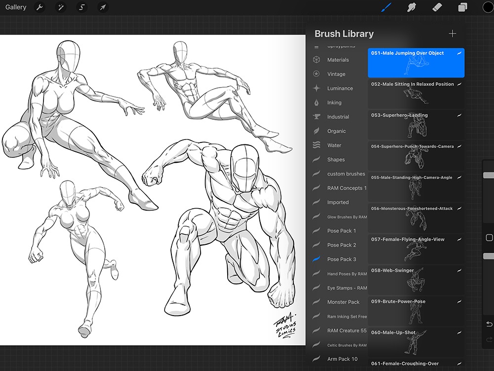 Procreate Superhero Pose Pack Brushes