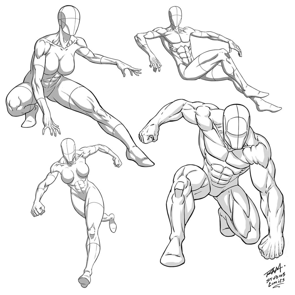 Procreate Pose Pack - 25 Stamps - Superhero Figures Vol. 3