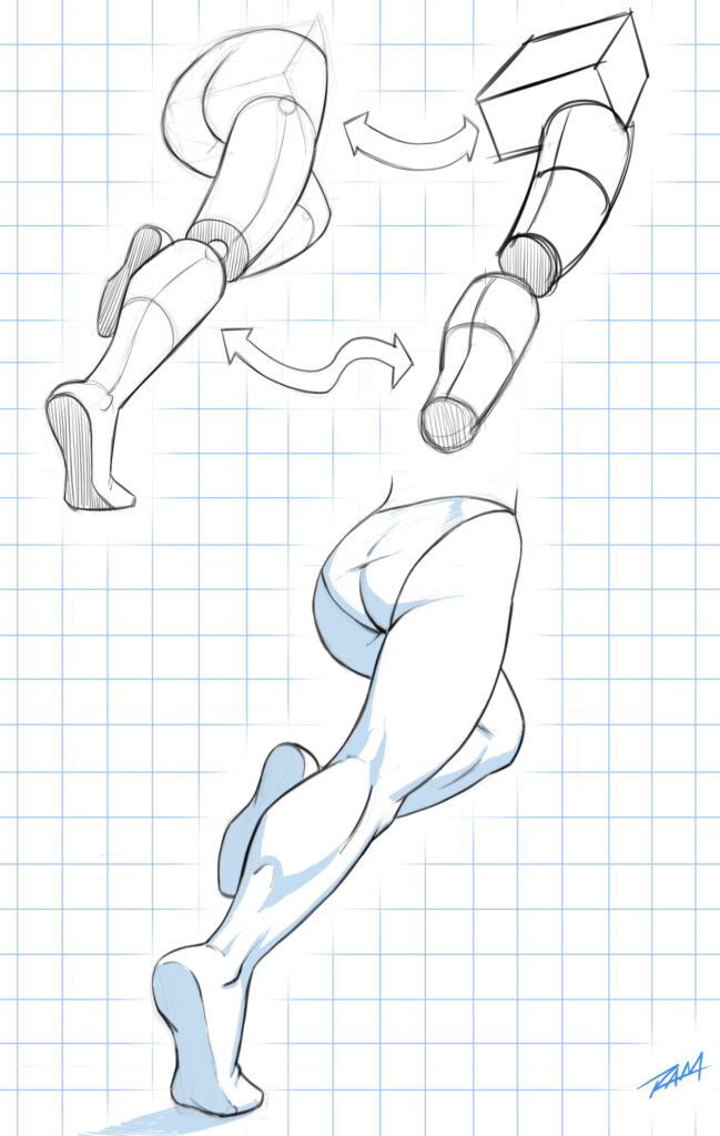 Leg Pose - Running Away from Camera