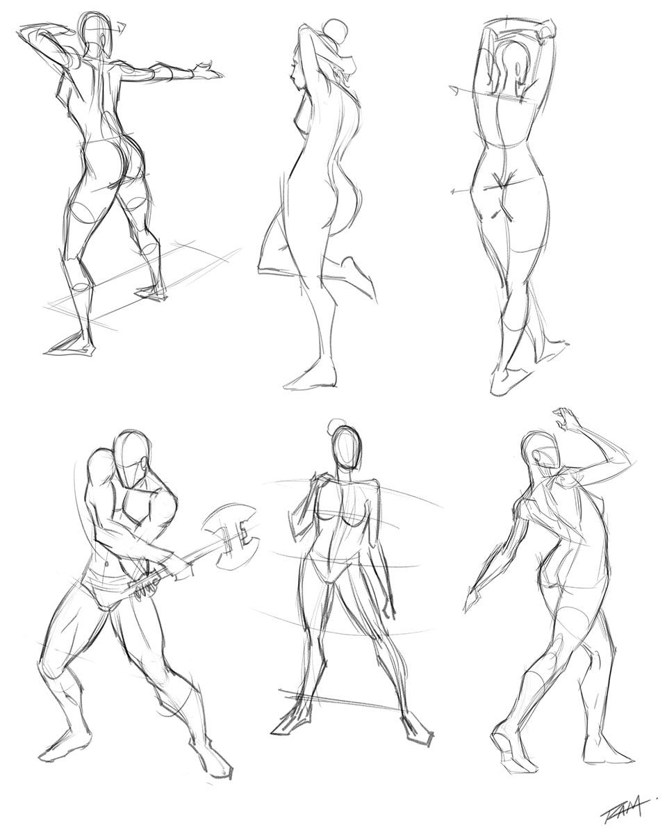 Gesture Drawing Examples by Robert A. Marzullo